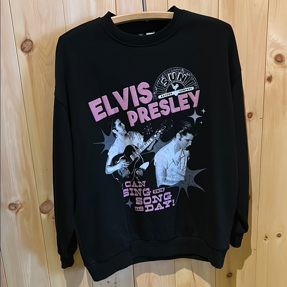 Elvis Presley Black Graphic Sweater XS